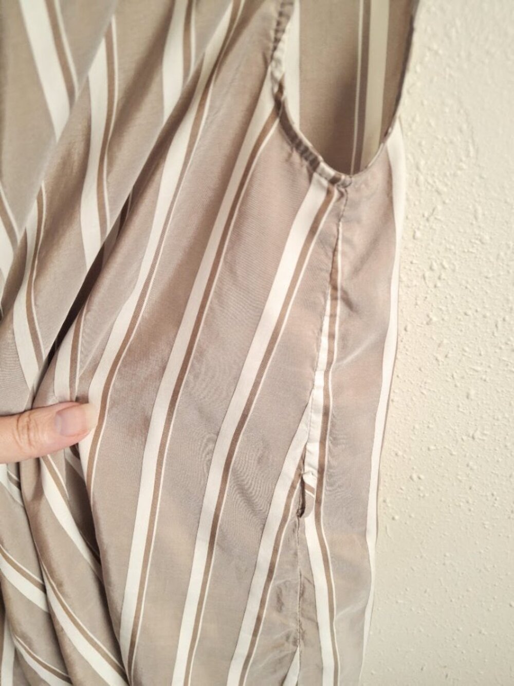 Brunello Cucinelli MH928DH306USA 100% Silk Striped Draped Top S - Picture 9 of 11